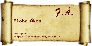 Flohr Ákos névjegykártya